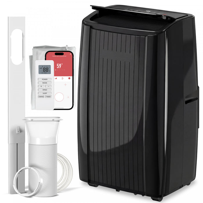 HOMCOM 12000 BTU AC Unit, Portable Air Conditioner with WiFi Control, Black