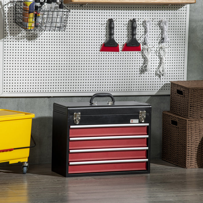 Durhand Metal Tool Box Portable Tool Chest Organizer With Drawers