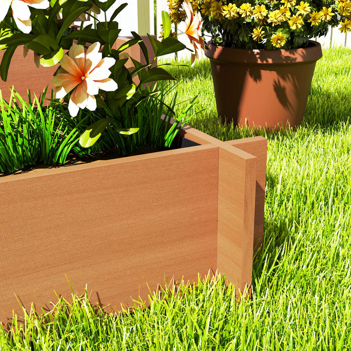 Outsunny 3 Tier Raised Garden Bed With Trellis For Climbing Plants Brown