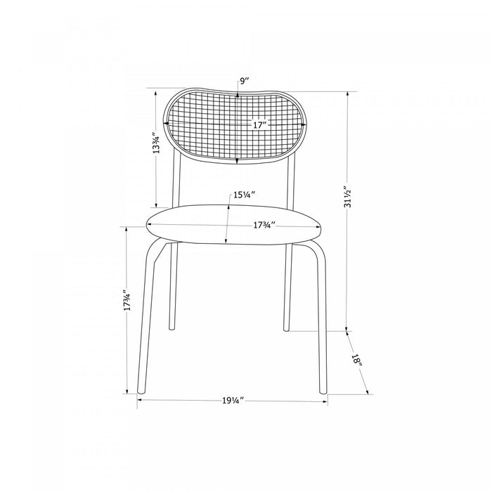 Hype Black Natural Rattan Dining Chair - Set of 2