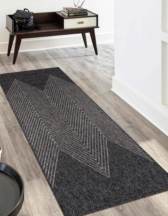 Raven Contemporary 2'0\" x 10'0\" Runner Rug in Grey Indoor Area Rug