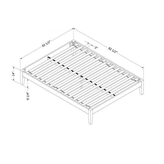 Vito Solid Wood Platform - Bed White