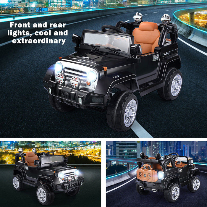 Costway 12v Mp3 Kids Ride On Truck Car Rc Remote Control W/ Led Lights Music