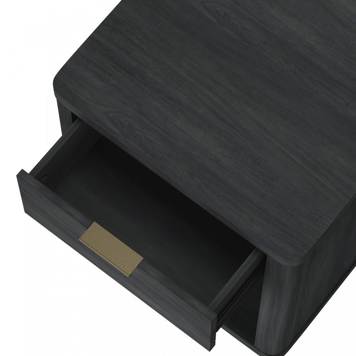 Evelyn Modern 20\" Nightstand in Charcoal Gray (1-Drawer) - Set of 2