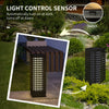Outsunny Wicker Solar Floor Lamp, Solar Powered Outdoor Lamp with Auto On/Off LED Lights, IP44 Waterproof, Decorative Outdoor Solar Lantern for Patio, Porch, Pathway, Black