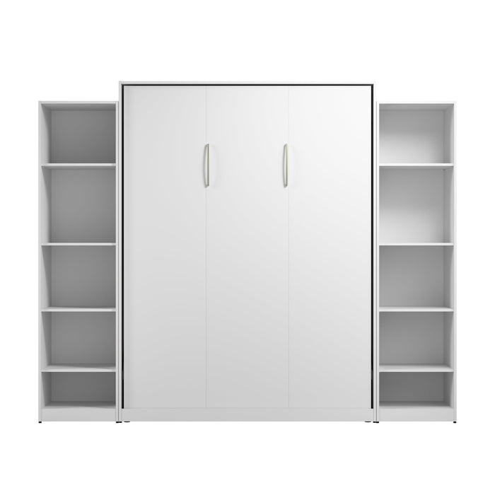 Bestar Claremont 10-Shelf Queen Murphy Bed - White