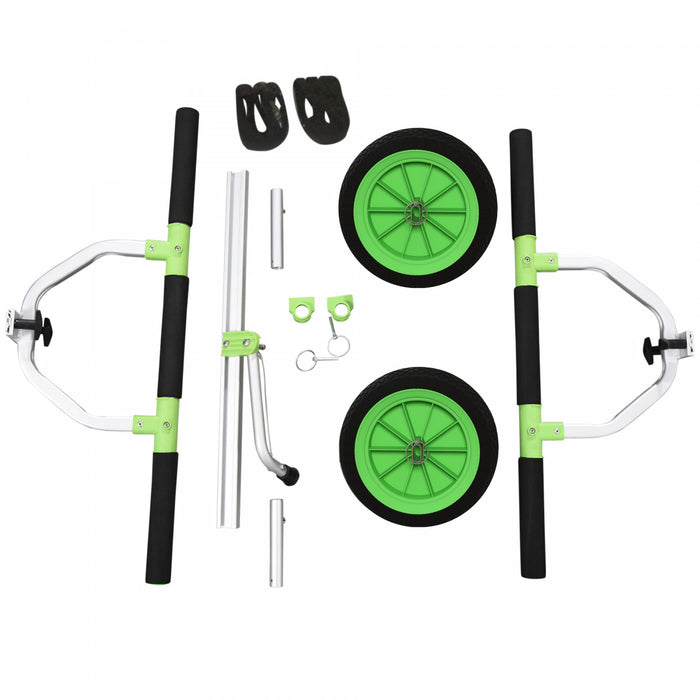 Soozier Kayak Cart With Adjustable Width And Large Wheels, Green