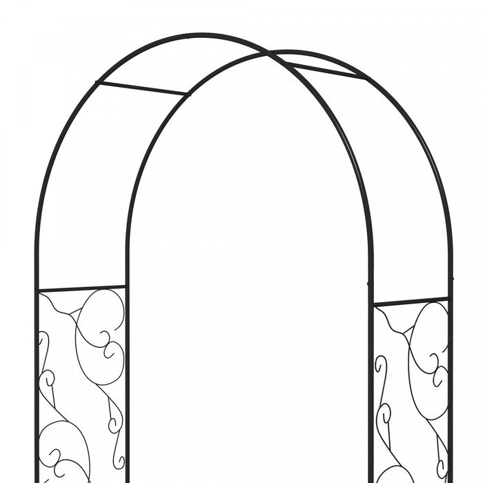 Outsunny Metal Garden Arch W/ Double Gate, Garden Arbor Trellis, Black