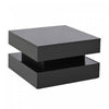 Oliver Lift-Top Coffee Table with LED Lighting and 2 Drawers,Black | Oliver table basse relevable – table avec eclairage LED et 2 tiroirs, noir