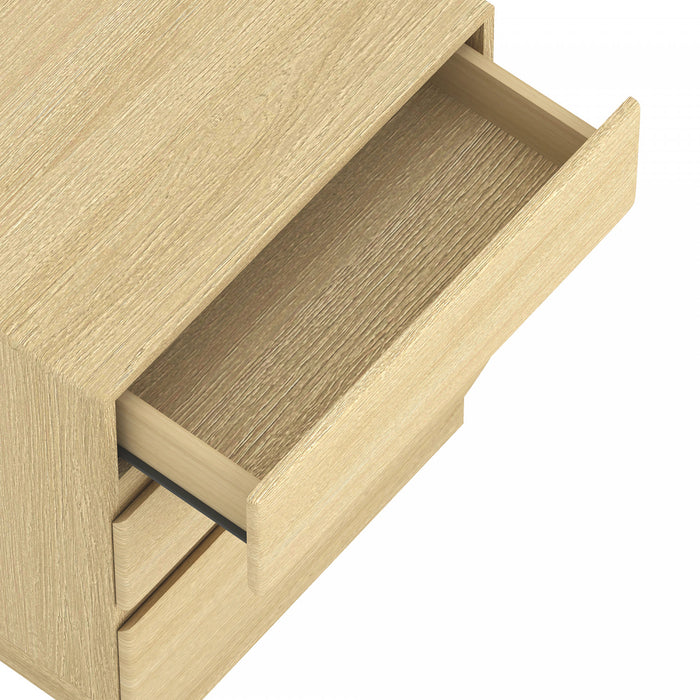 Ardea Contemporary 20\" Nightstand in Natural Oak (3-Drawer)