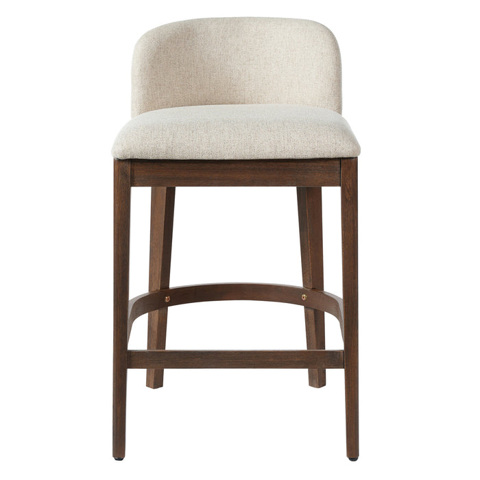 Calista Rubber Wood Counter Stool Set of 2,Walnut