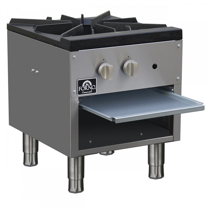 FORNO Commerciale Gas Stock Pot Range, 1 Burner, 80,000 BTU, Stainless Steel - FCMSP0089-18