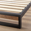 Suzanne Wood and Metal Platform Bed with Headboard - King Size | Suzanne lit plateforme en bois et en métal avec tête de lit - Très grand