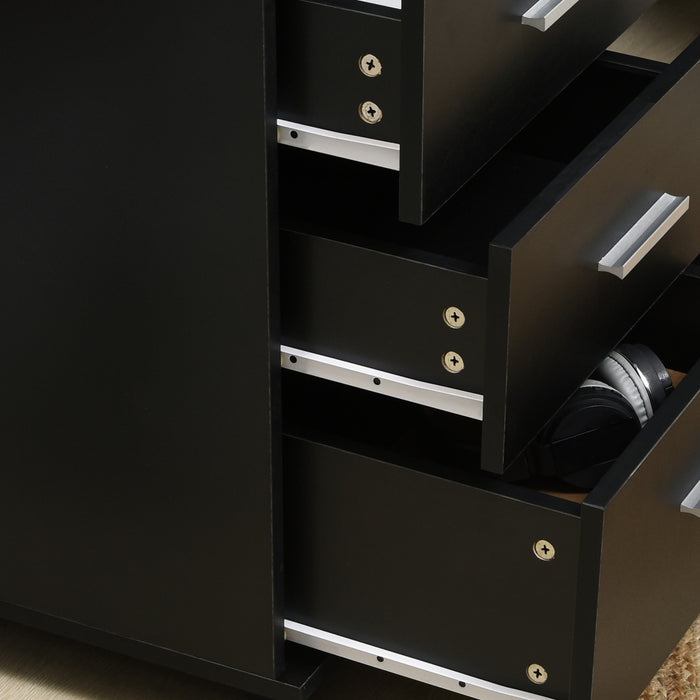 Vinsetto 3 Drawer File Cabinet With Lock And Keys For Home Office