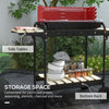 Outsunny Portable Outdoor Charcoal BBQ Grill with Adjustable Grill Height, Barbecue Trolley with Ash Catcher and Wheels for Outdoor Garden Party Cooking, Red