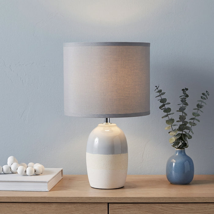 Zeke Ceramic Table Lamp, Gray, 13.25\"H