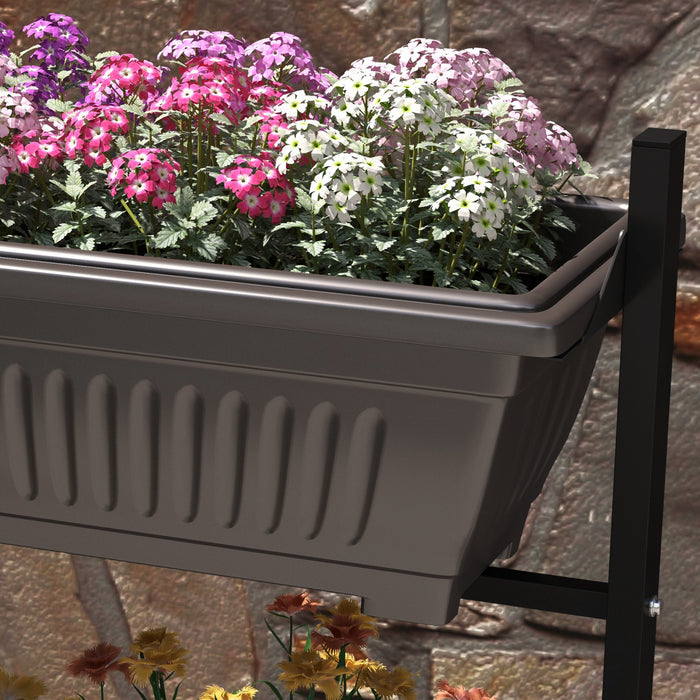 Outsunny 4-tier Vertical Raised Garden Bed With 4 Planter Boxes, Wheels, Outdoor Plant Stand Grow Container With Leaking Holes For Balcony Patio Outdoor, Brown