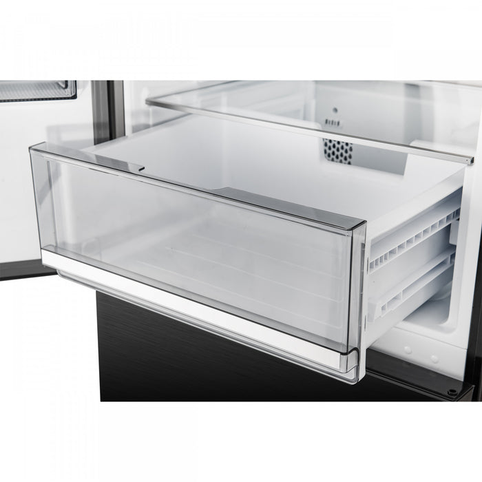 Forno Custodia 48\" Bottom Freezer combo, 20.6 cu.ft., Ice Maker, Total No frost, Black - FFFFD1766-48BLK Refrigerator