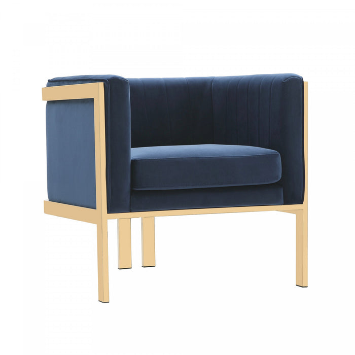 Paramount Modern Velvet Lounge Chair in Royal Blue - Set of 2