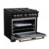 Forno Ambassador 36" Gas Range in Black, 6 Sealed Burnes, 5.2 Cu.Ft. Oven - FFSGS6299-36CPBLK | Cuisiniere a gaz Ambassador de 36 po, noire, 6 bruleurs scelles, four de 5,2 pi³ – FFSGS6299-36CPBLK