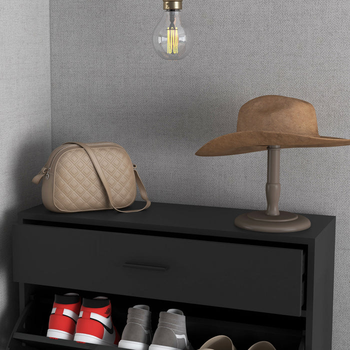HOMCOM Shoe Storage Cabinet Modern Shoe Storage Organizer with Flip Doors