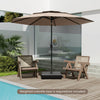 Costway 10 ft 3-tier Vented Patio Umbrella Large Market Table Umbrella Outdoor Sun Shade Brown