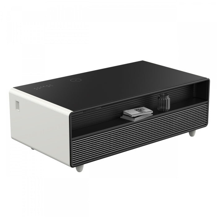 Forno Evoluto Tavolo 51\" White Smart Coffee Table – Dual Refrigerator Drawers-FCTFR7006-51WHT