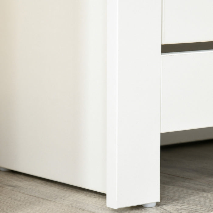 HOMCOM Narrow Shoe Cabinet for Entryway w/ 2 Flip Drawers Adjustable Shelf