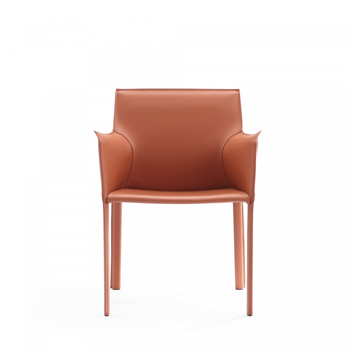 Paris Modern Vegan Leather Side Chair in Clay - Set of 2
