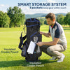 Outsunny Ultra-Lightweight Golf Stand Bag with Stable Stand, 6-Way Dividers and Cooler Pocket, All-Weather Men's Golf Club Carrier with Rain Hood for Convenient Carrying, Blue