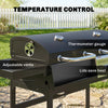 Outsunny Dual Fuel BBQ Grill, Charcoal and 2+1 Gas Burner Barbecue Grill with Wheels, Warming Rack, Shelves, Thermometer, Bottle Opener, Outdoor Barbeque for Backyard Patio, Black