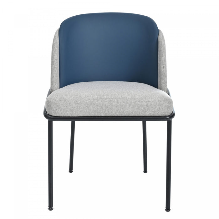 Olivia Set of 2 Modern Dining Chair with Slanted Legs and Adjustable Feet,Blue&Gray