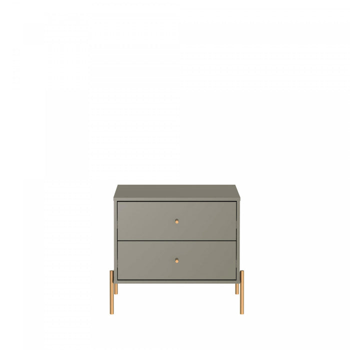 Jasper Modern 25\" Nightstand in Sage Gray (2-Drawer) - Set of 2