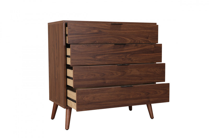 Flashby Chest With 4 Drawers, Faux Walnut