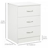 HOMCOM Bedside Table, Night Stand with 3 Drawer for Bedroom