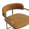 Serene Mid-Century Modern Metal Upholstered Barstool in Turmeric | Tabouret de bar en metal rembourre style mid-century moderne, coloris curcuma