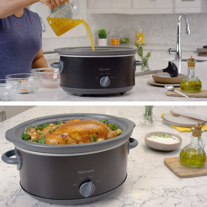 Kenmore Slow Cooker, 5 qt (4.7L), Easy to Use, Dial Control