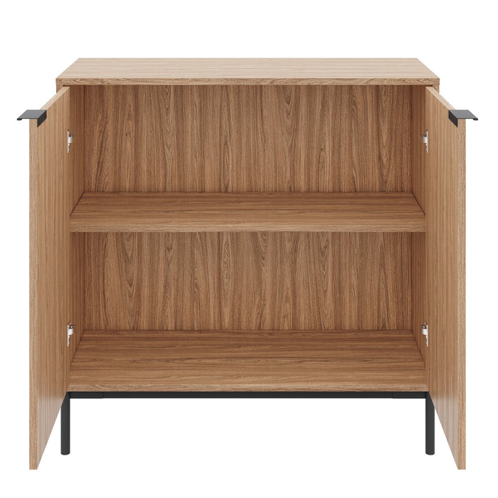 Nordika Slim 2-Door Storage Cabinet - Light Walnut