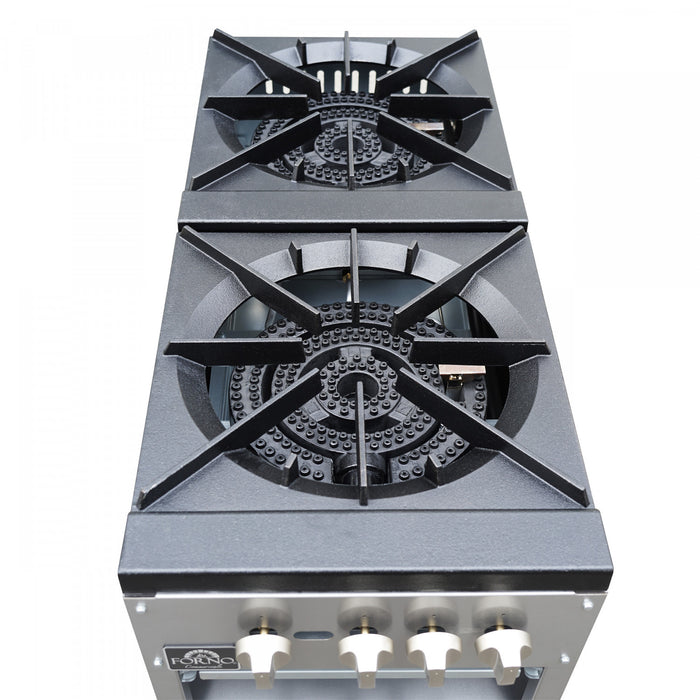 FORNO Commerciale Gas Stock Pot, 2 Burners, 160,000 BTU, Stainless Steel - FCMSP0094-18