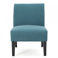 Oliver Linen-look Fabric Accent Chair With Rubberwood Legs - Teal 