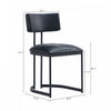 Juno Contemporary Modern Vegan Leather Metal Side Chair in Black - Set of 2 | Chaise laterale contemporaine moderne Juno en cuir vegetalien et metal noir - Lot de 2