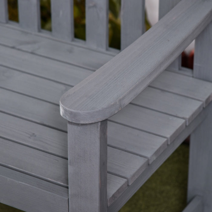 Outsunny 2 Seater Garden Bench With Slatted Design For Park Yard Outdoor