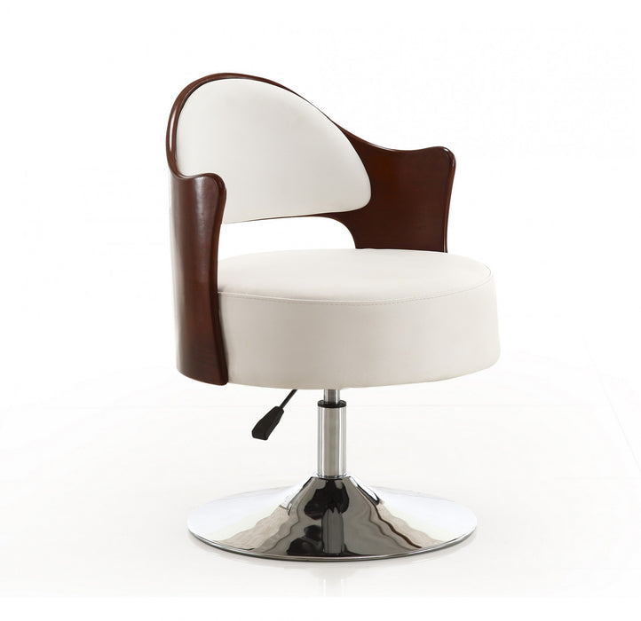 Bopper Modern Vegan Leather Swivel Lounge Chair in White - Set of 2