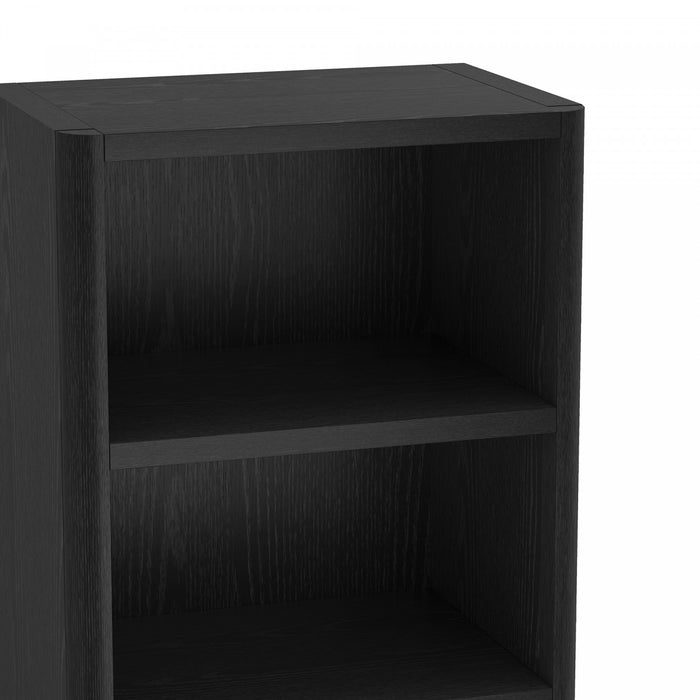 Rivington Modern 28\" Open Bookcase in Black - Set of 2