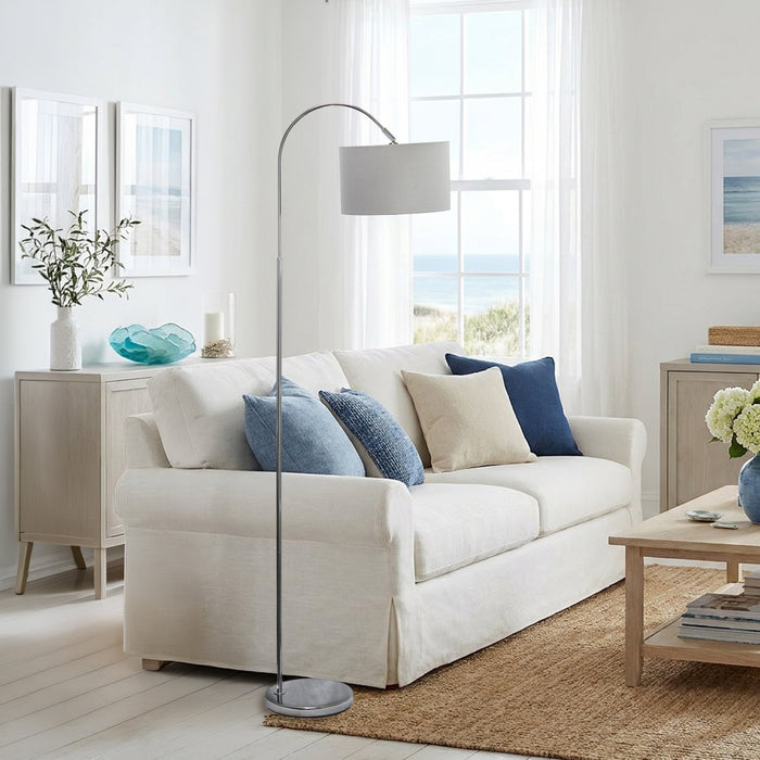 Arries Modern Arched Floor Lamp, Brushed Nickel &Silver, 66\"