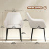 HOMCOM Dining Chairs Set of 2, Upholstered Accent Chairs with Metal Legs