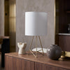 Archar Geometric Wire Table Lamp, Gold, 14"H | Archar Lampe de table geometrique en fil metallique, Or, 14 po H