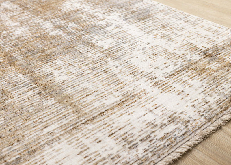 Sydney Brown Cream Grey Distressed Rug, 7'10\" x 10'2\" Indoor Area Rug