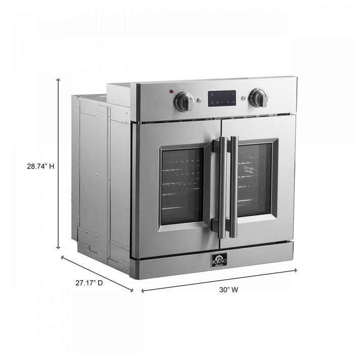Forno Gallico 30 in. French Door Electric Wall Oven Stainless Steel, 3.68 cu.ft. - FBOEL1371-30