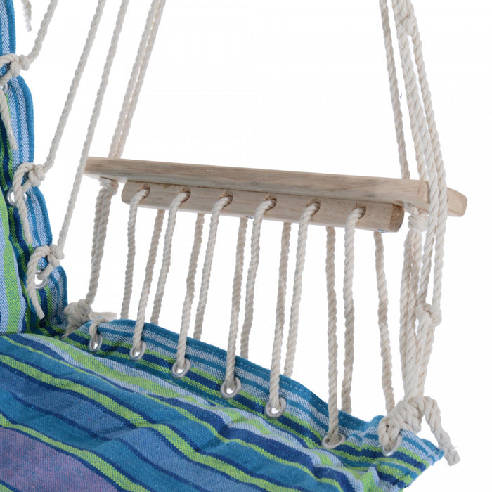 Outsunny Patio Hammock Chair, Portable Hanging Cotton Rope Hammock Swing Chair Sleeping Bed Seat With Footrest For Outdoor Garden Yard Camping Grey